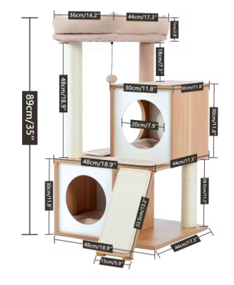 Light wood cat tree - Perched Nest - M