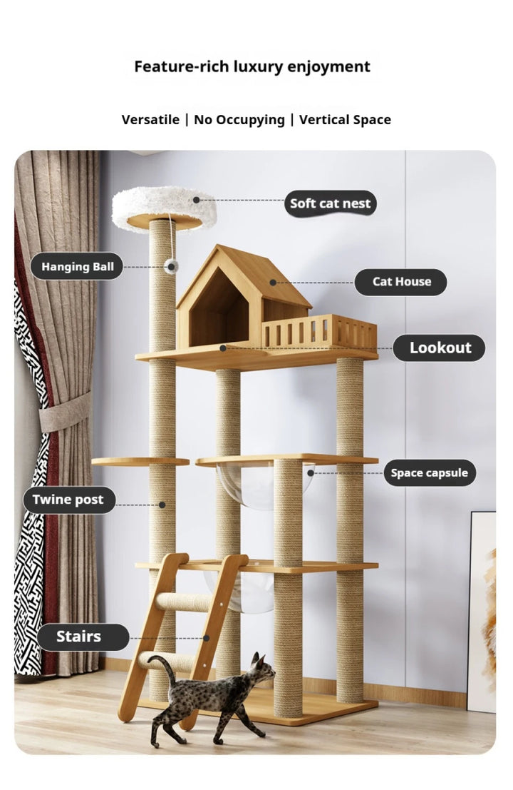 Arbre à chat bois massif - Nature'Cat