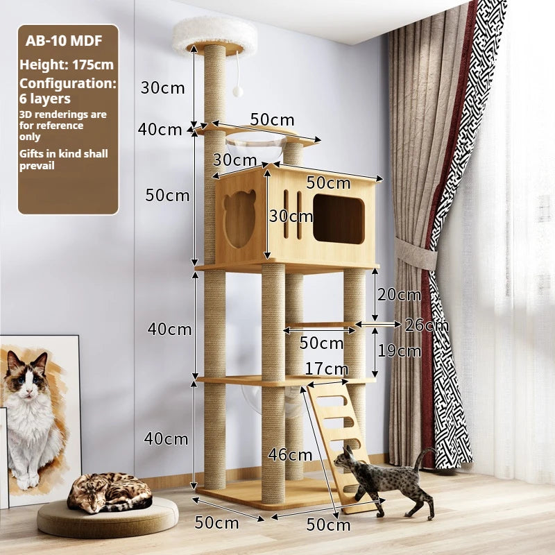 Arbre à chat en bois massif