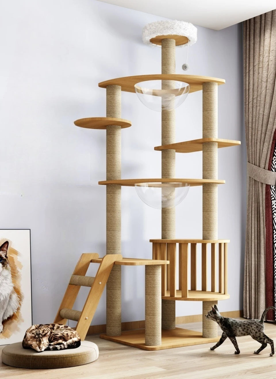 Arbre à chat en bois massif