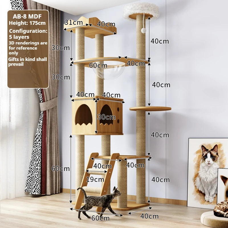 Arbre à chat en bois massif