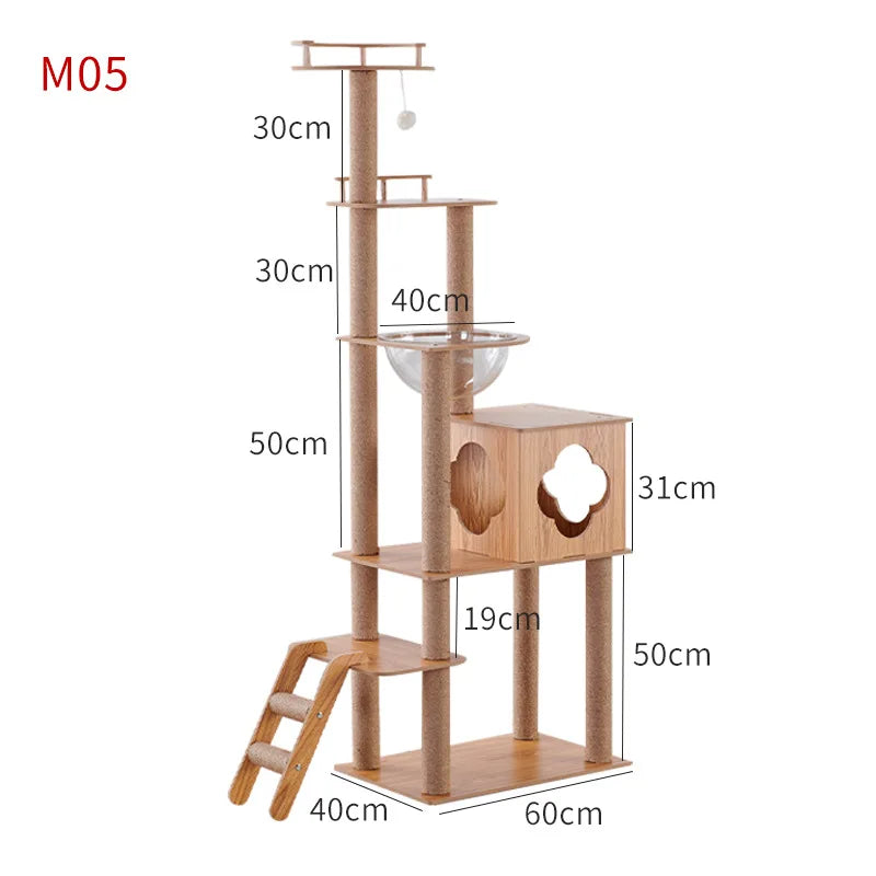 Arbre à chat en bois naturel et design - "CatForest"