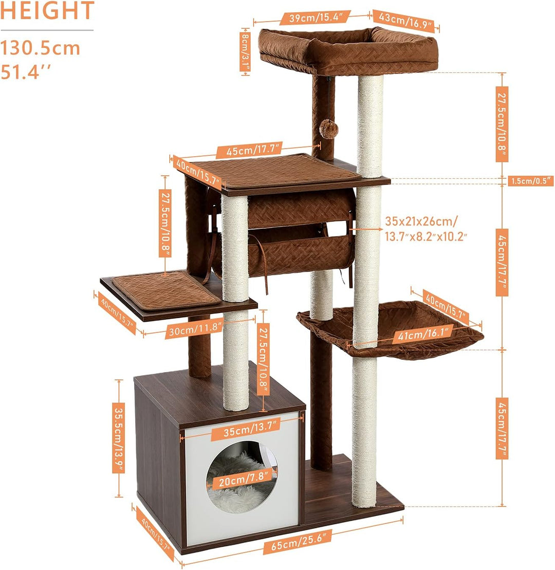 Designer wooden cat tree - CozyWood model