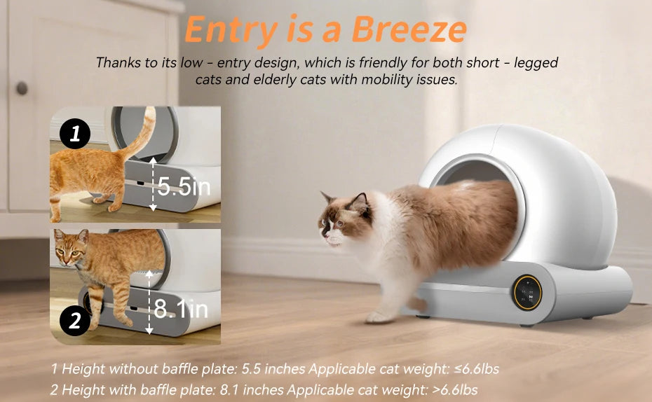 Bac à litière autonettoyant connecté XXL 65L – Modèle "AutoClean Master"