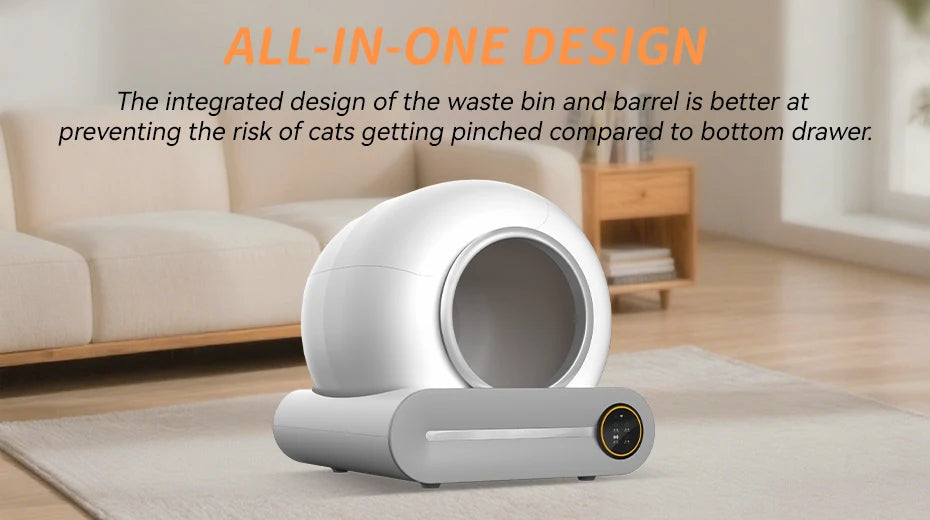 Bac à litière autonettoyant connecté XXL 65L – Modèle "AutoClean Master"