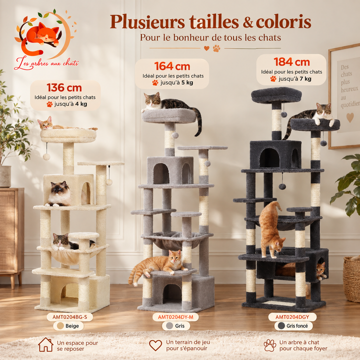 Arbre a chat Design place litière - Modèle : "FélinSoft"