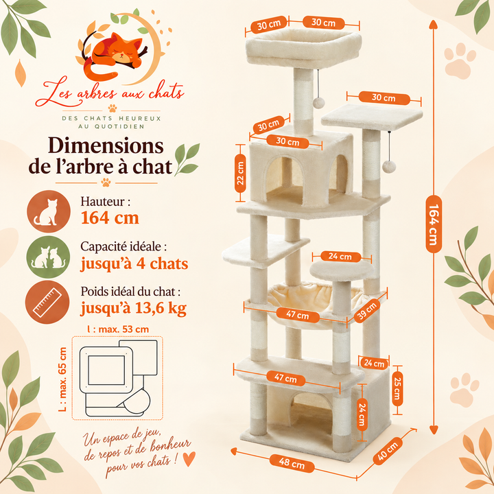 Arbre a chat Design place litière - Modèle : "FélinSoft"