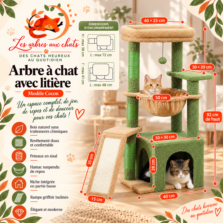 Arbre a Chat Confortable - Modèle "SunnyPaws"