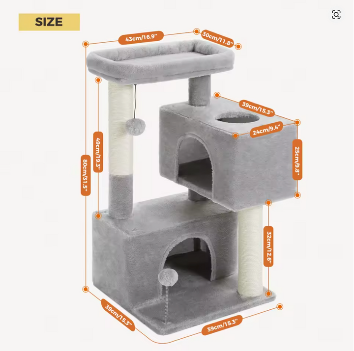 Maison pour chat avec griffoir et cactus - Modèle : "CactusCat"
