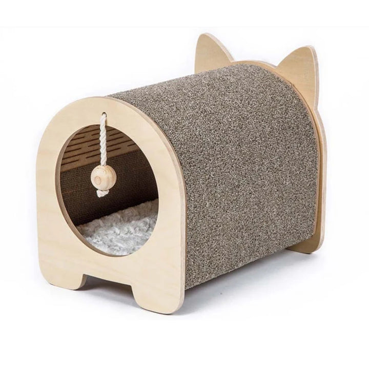 Maison pour chat en bois 3 en 1 avec griffoir