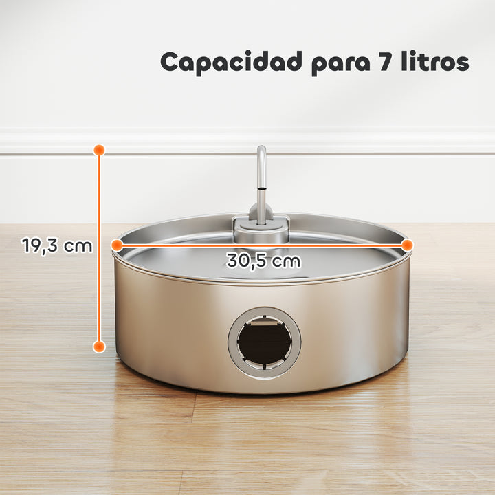 Récipient en inox de 7 litres, dimensions 30,5 x 19,3 cm, idéal pour la cuisine et le rangement.
