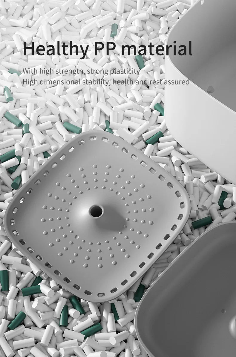 Matériel en PP gris, robuste et plastique, pour une stabilité dimensionnelle optimale.