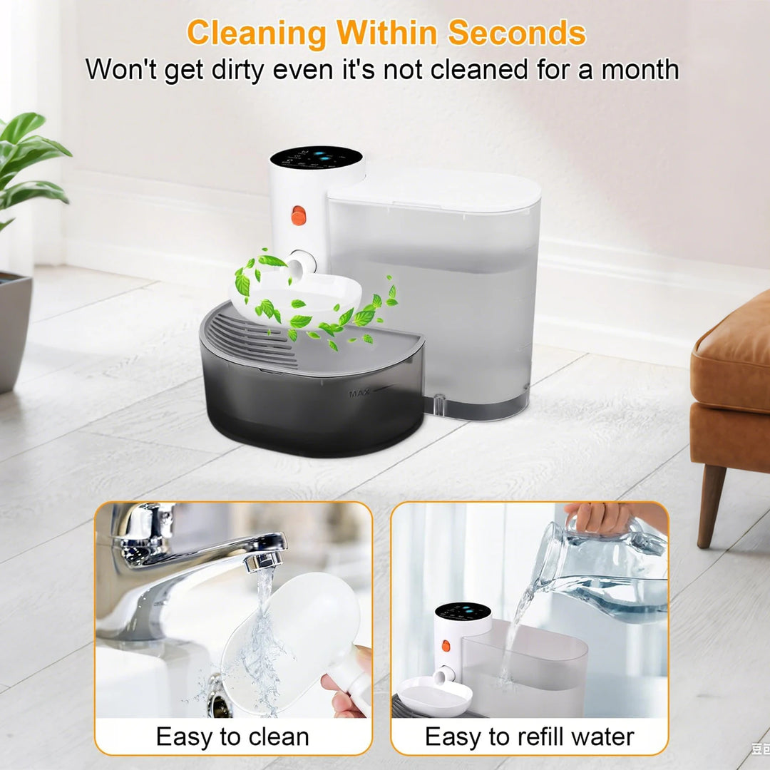 Appareil de nettoyage blanc et noir, facile à nettoyer et remplir, tout en restant propre un mois.