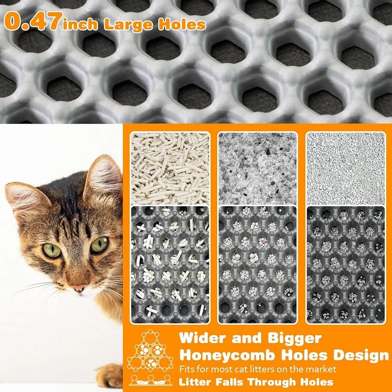 Tapis de litière pour chat double couche XXL imperméable antidérapant "CleanZone"