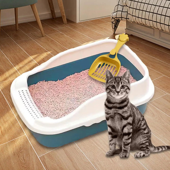 Cat Litter Box with Deep Loo And Scooper for Small And Medium Cats And Bunnies