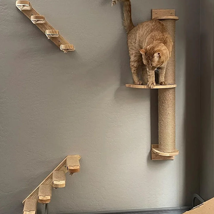 Arbre a chat Mural en Bois - Escalier de chat