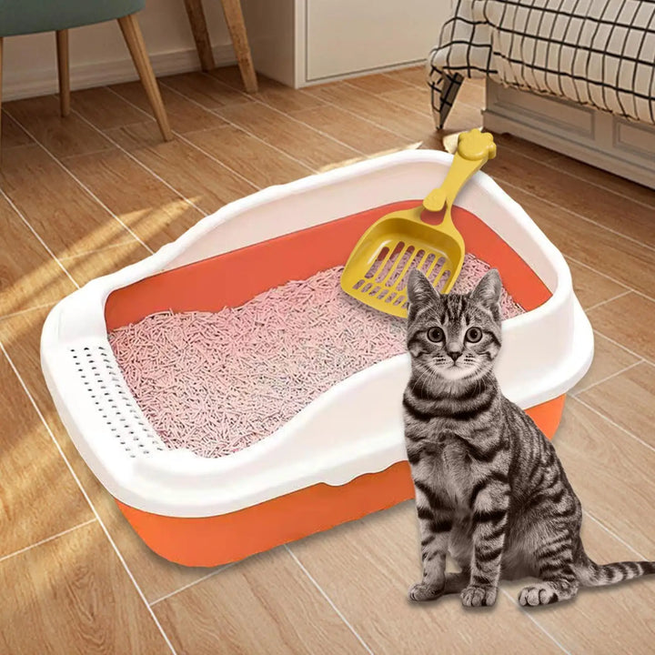 Cat Litter Box with Deep Loo And Scooper for Small And Medium Cats And Bunnies