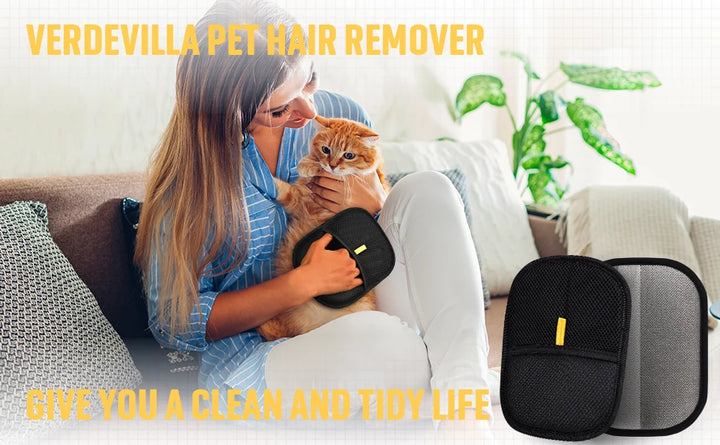 Gant Anti‑Poils Réutilisable – Retire les poils d’animaux (Chiens, chats) sur tapis, tissus et animaux – “VeluStop”