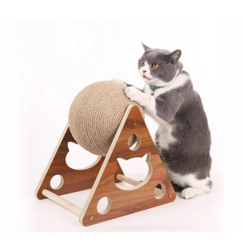 Boule griffoir pour chat en sisal et bois - Résistant - GriffChat