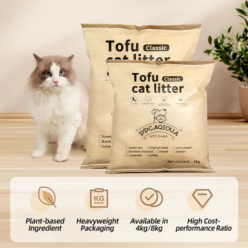 Litière Tofu Agglomérante Rapide – Modèle "EcoClump FastClean"