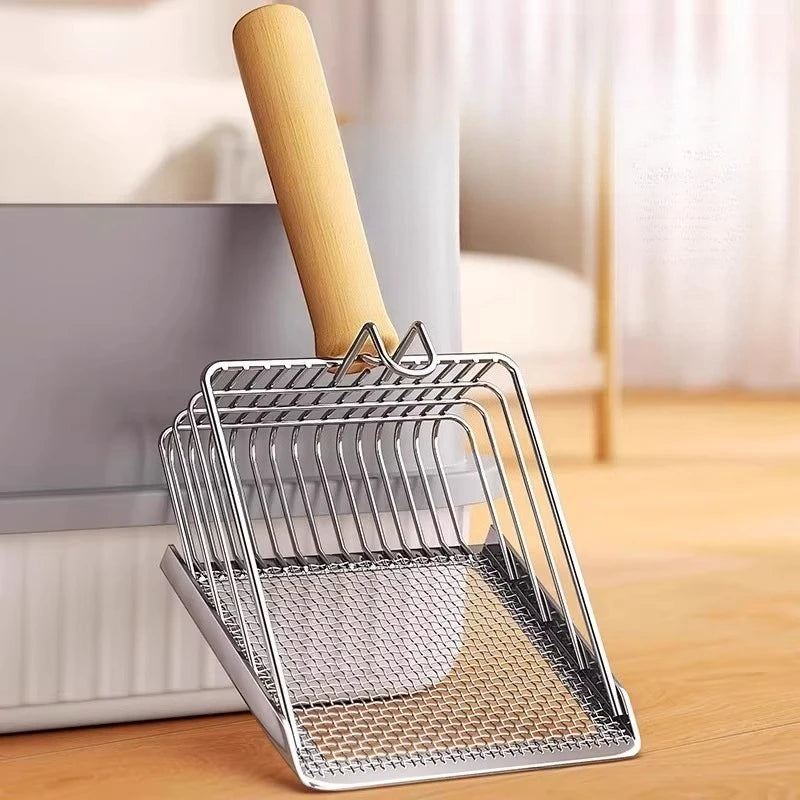 Pelle à litière double tamis inox 2-en-1 – Modèle "DualSift Pro"