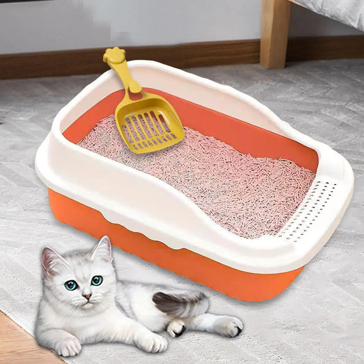 Cat Litter Box with Deep Loo And Scooper for Small And Medium Cats And Bunnies