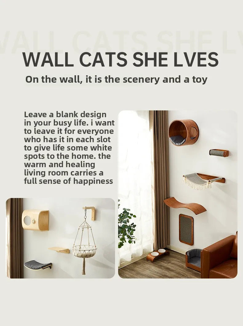 Arbre à chat design moderne mural - EleganceMurale