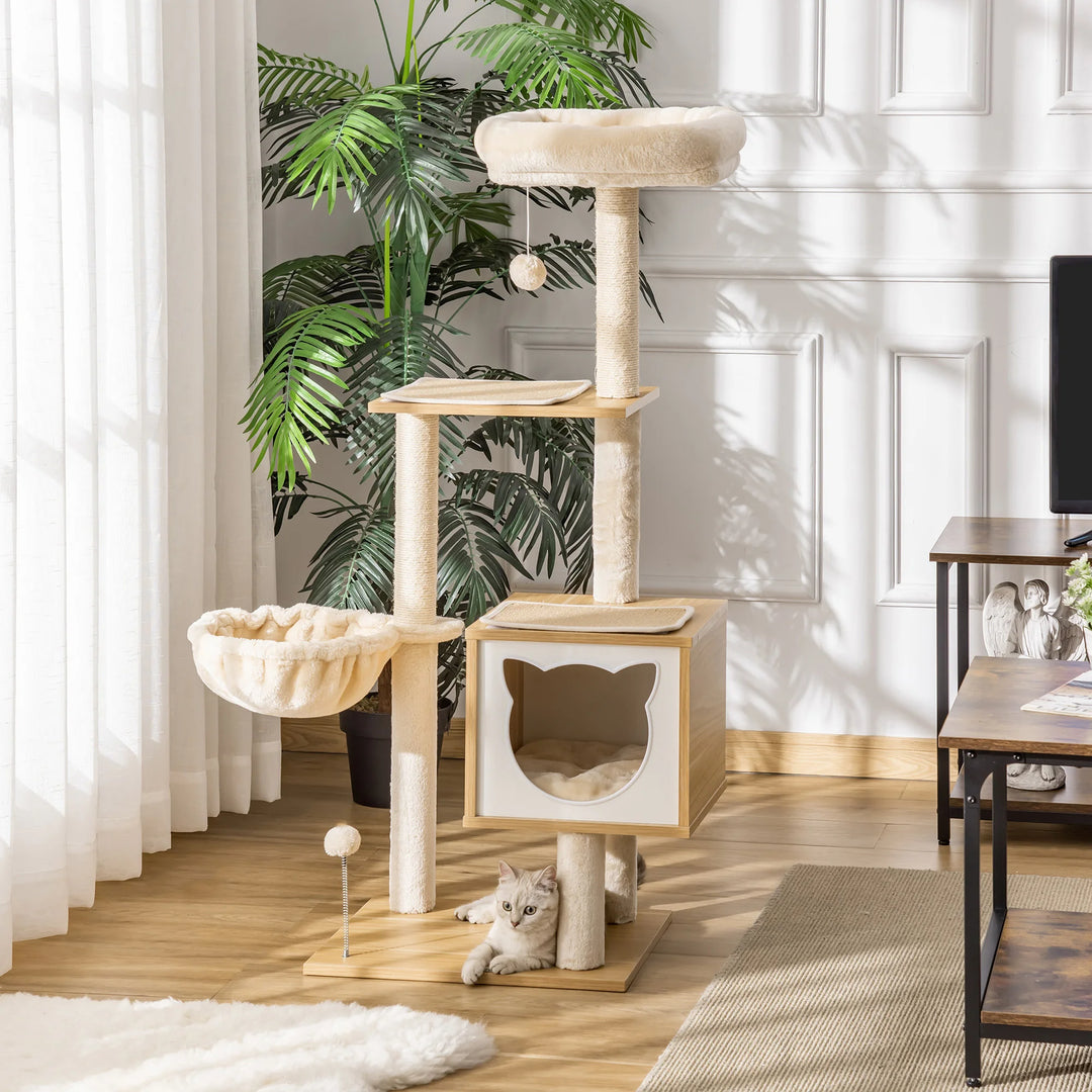 katzenbaum mit hängematte Kratzbaum, Hängematte aus Holz und weich
