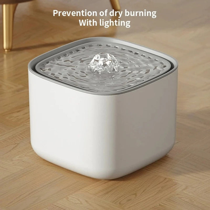 Humidificateur d'air blanc avec prévention de brûlage à sec et éclairage intégré.