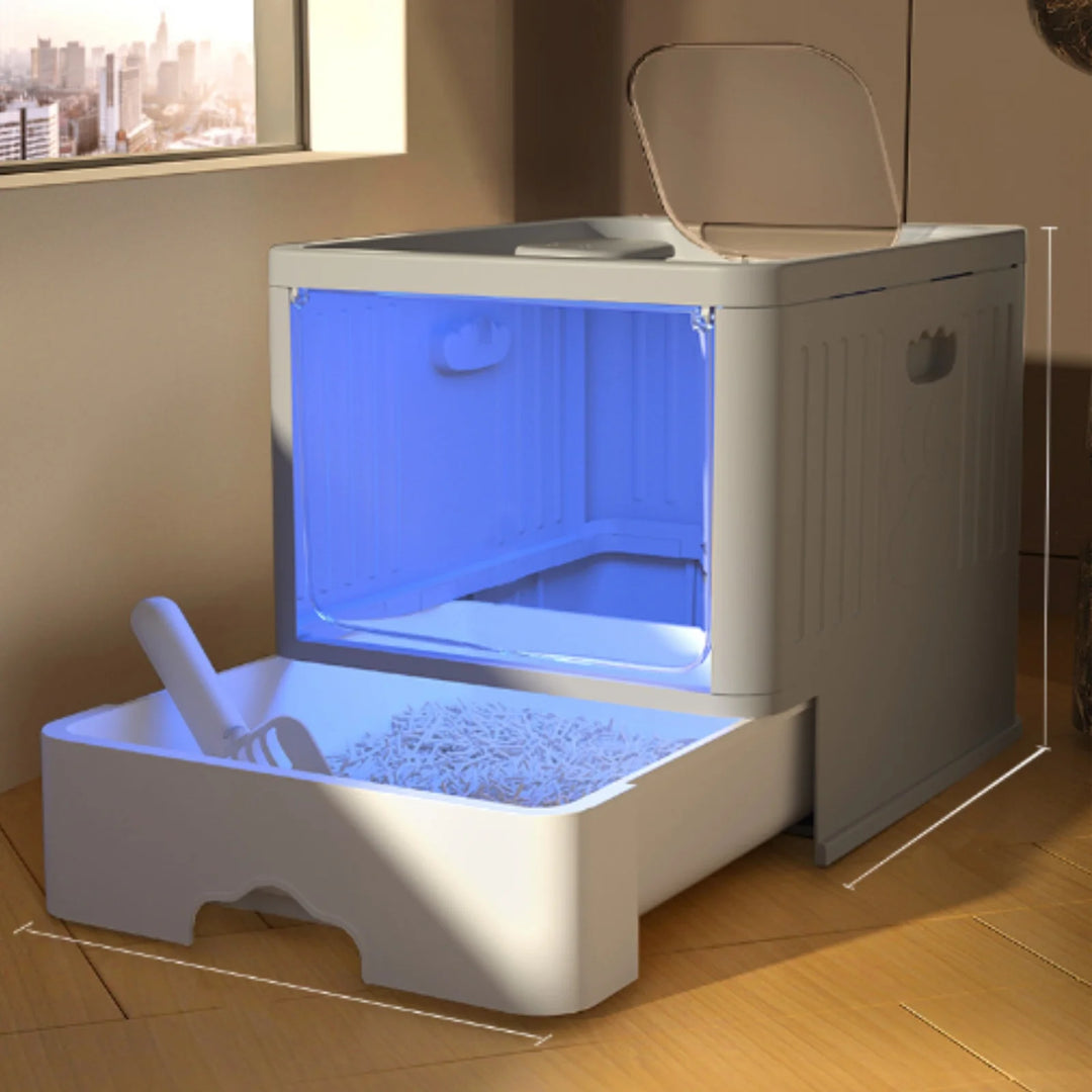 Bac à litière fermé avec tiroir et UV – Modèle "HygieneBox UV"