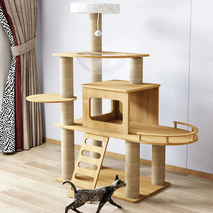 Arbre à chat en bois massif