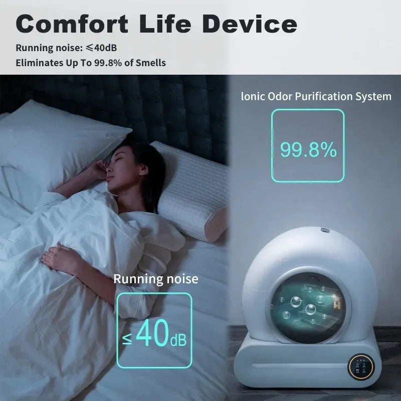 Bac à litière automatique connecté – Modèle "SmartClean Capsule Pro"