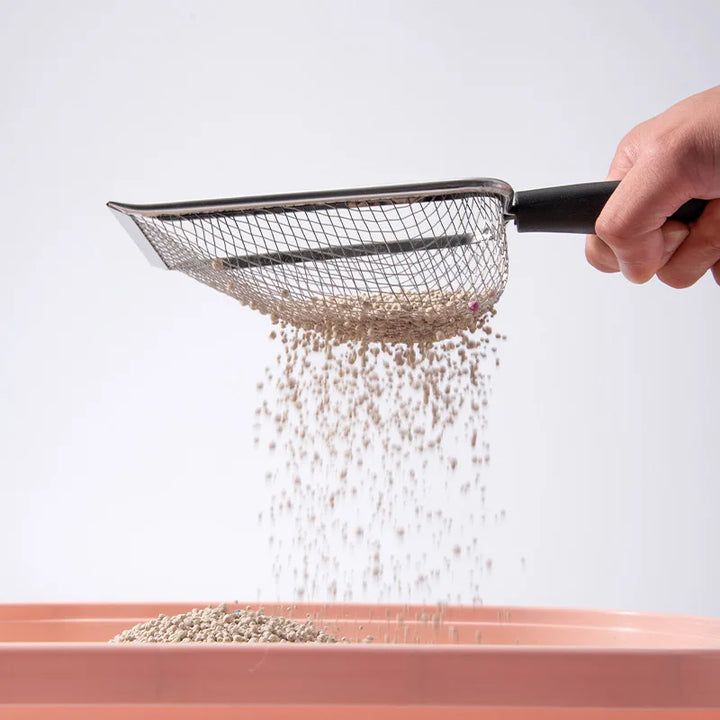 Pelle à litière inox trous fins haute précision – Modèle "FineSift Pro"