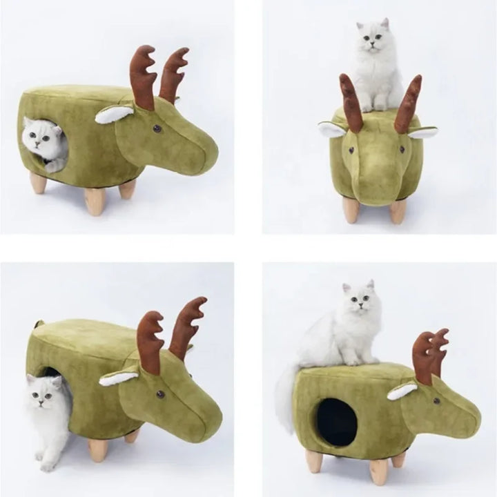 Arbre a chat design pouf en forme d'hippopotame - Modèle HippoHaven