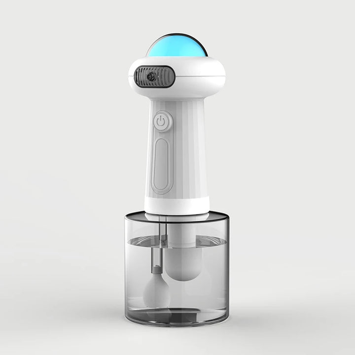 Distributeur de mousse automatique pour animaux forme OVNI "BubbleZen"