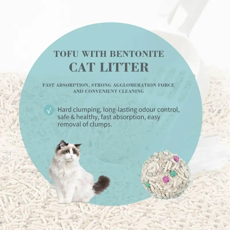 Litière pour chat tofu & bentonite 6L – Modèle "PureClump Balance"