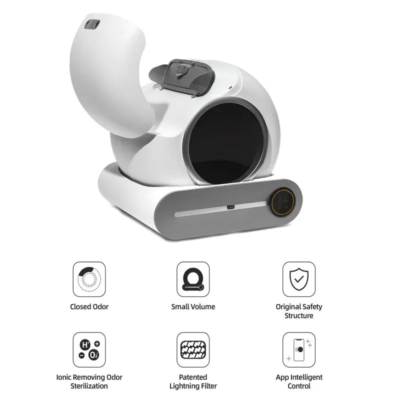 Bac à litière automatique connecté – Modèle "SmartClean Capsule Pro"