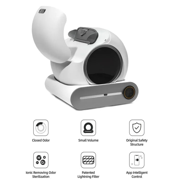 Bac à litière automatique connecté – Modèle "SmartClean Capsule Pro"