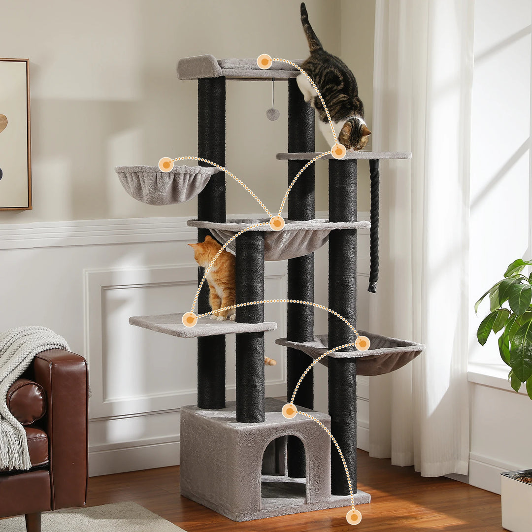 Arbre à chat Maine Coon pour grands chats - Modèle : "MaxiPlaisir"