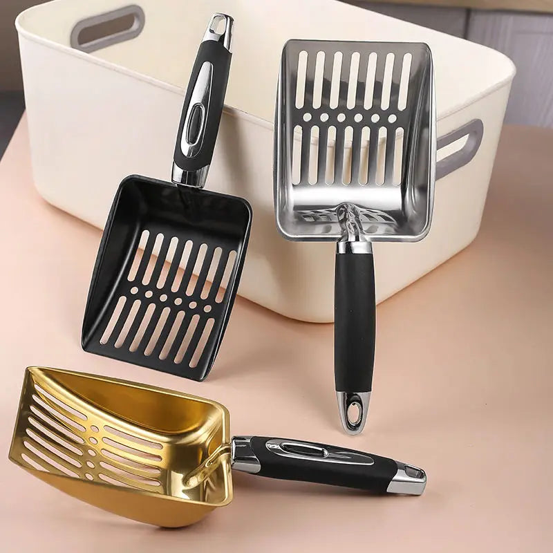 Pelle à litière inox trous fins ergonomique – Modèle "FineSift Compact"