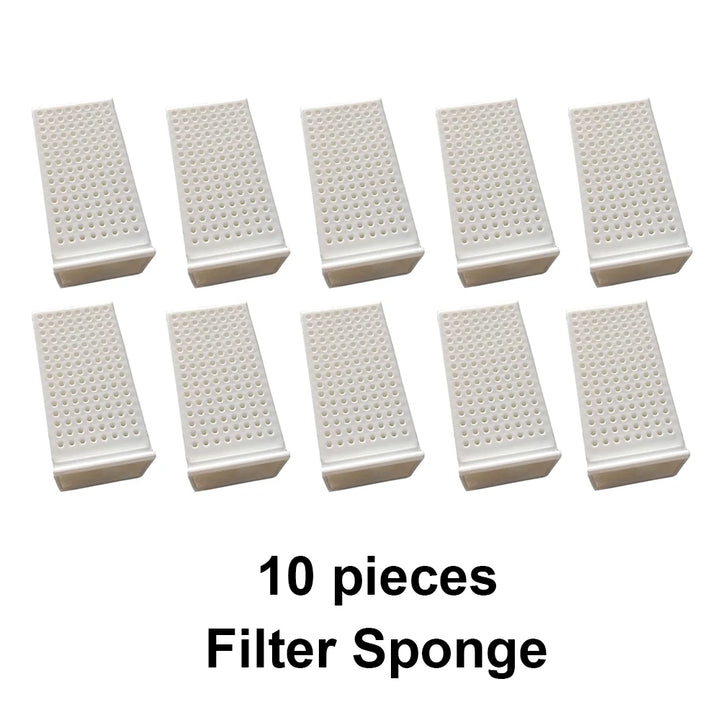 Éponge filtrante blanche, 10 pièces, résistante, idéale pour aquariums ou systèmes de filtration.
