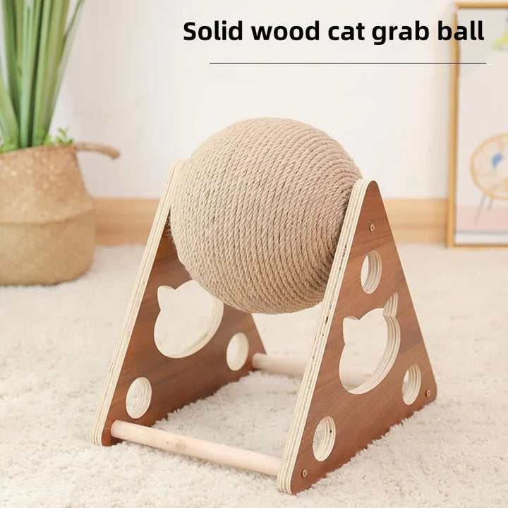 Boule griffoir pour chat en sisal et bois - Résistant - GriffChat