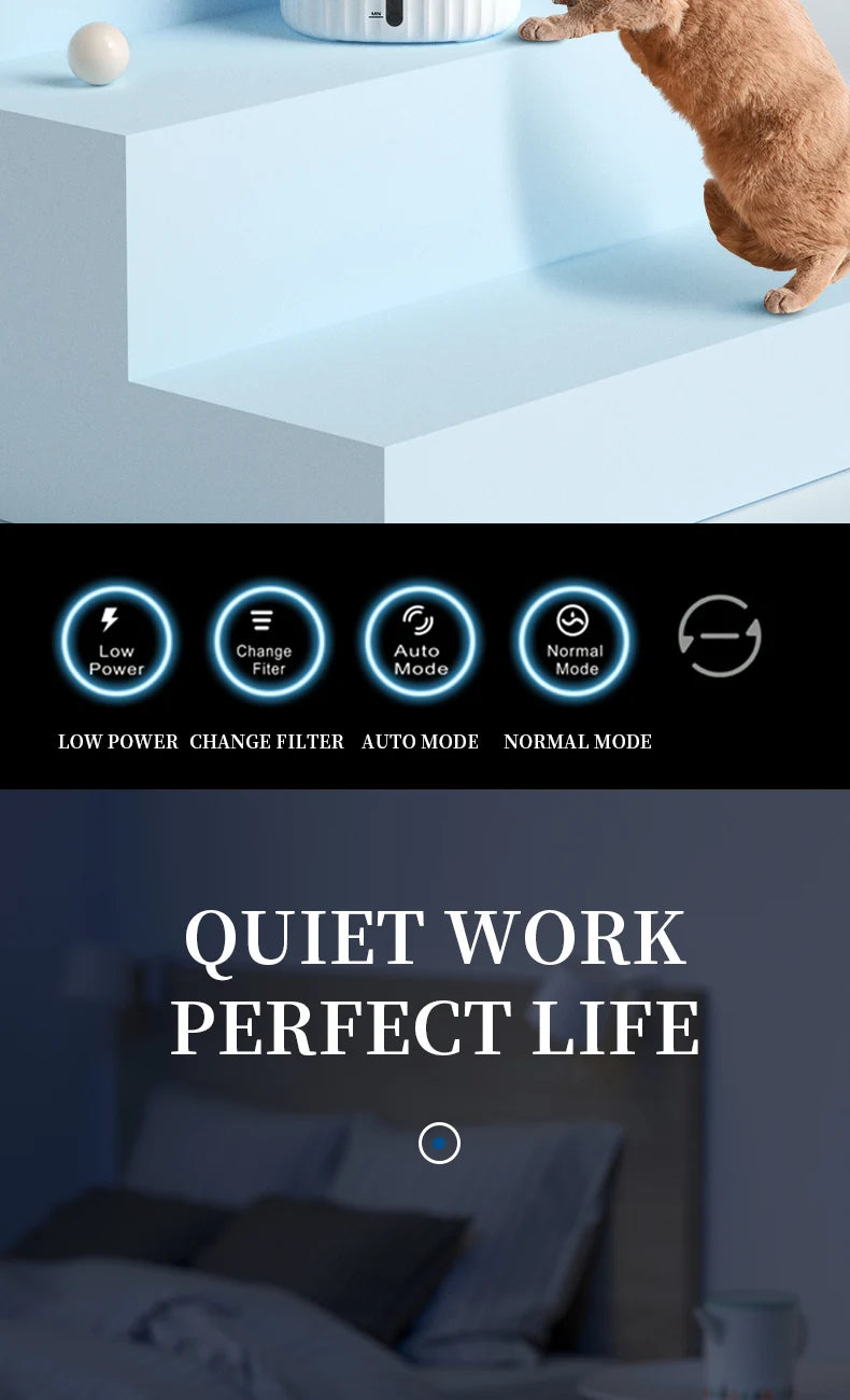 Purificateur d'air blanc avec modes silencieux et automatique pour une vie parfaite et tranquille.