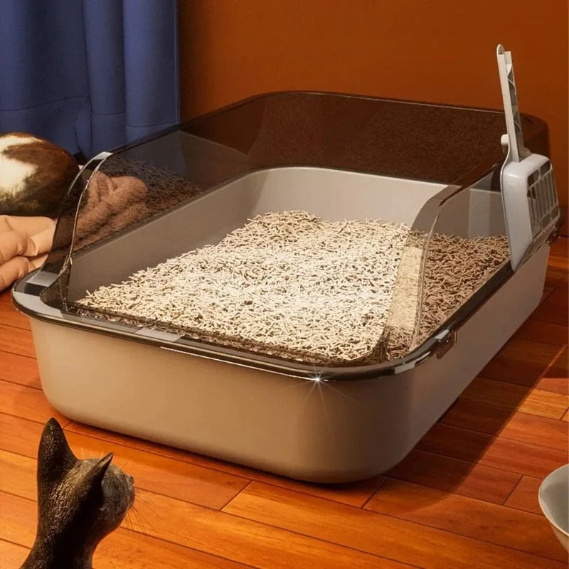 Bac à Litière XXL Anti-Projection – Modèle "OpenShield XXL"