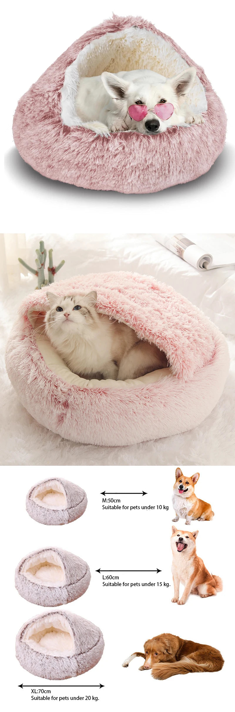 🐶 Panier apaisant pour chien – Cocon Douillet Anti-Stress chien (5 tailles disponibles)