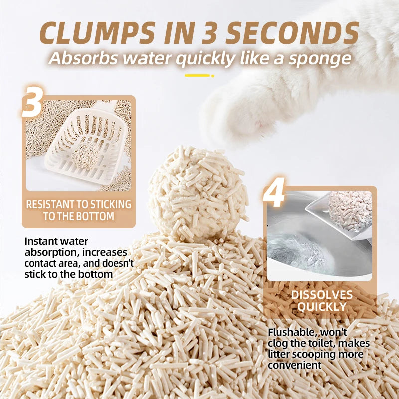 Litière Tofu Agglomérante Rapide – Modèle "EcoClump FastClean"