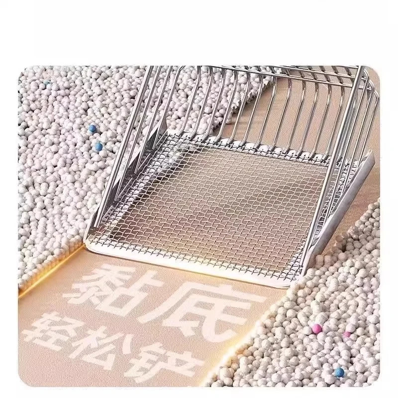 Pelle à litière double tamis inox 2-en-1 – Modèle "DualSift Pro"