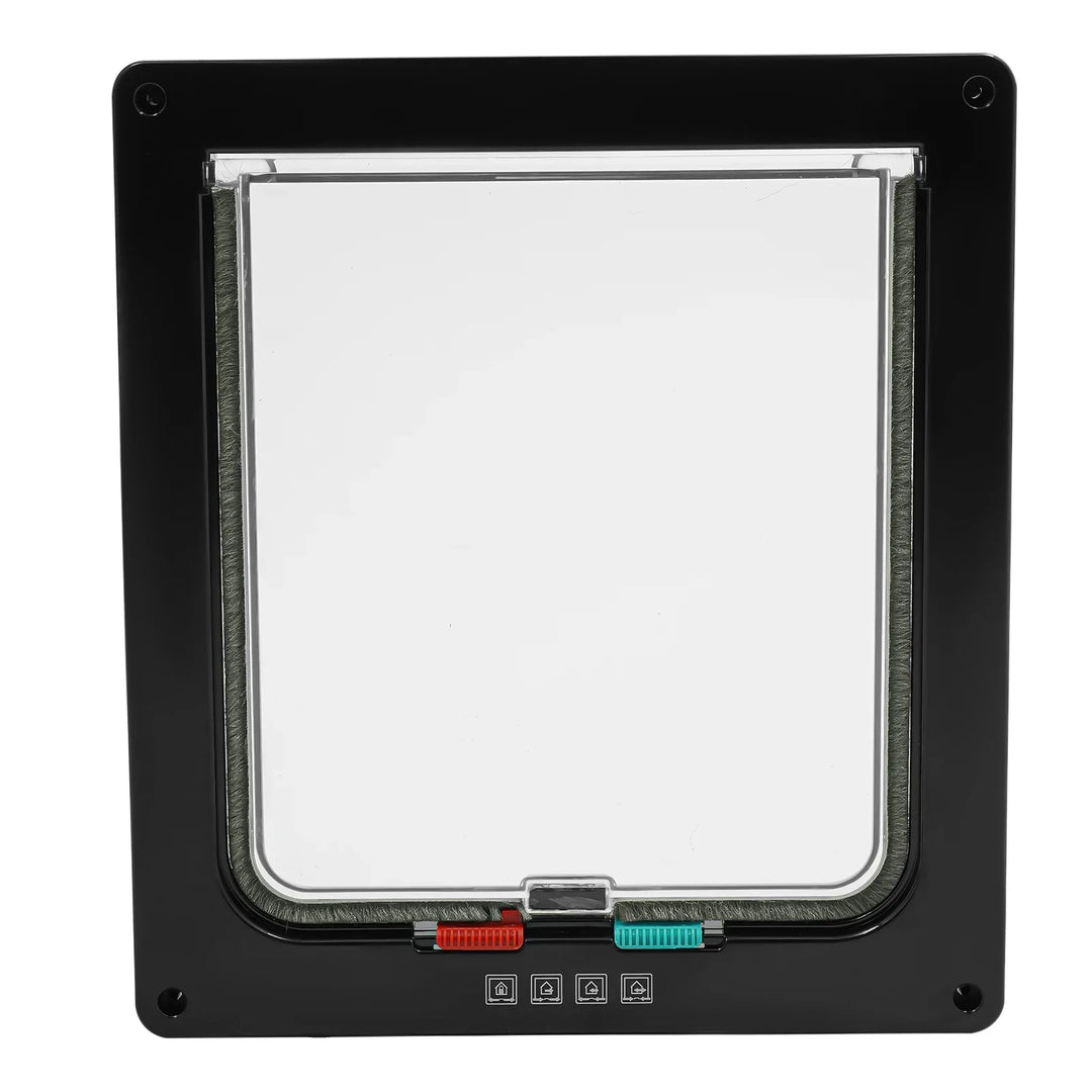 Chatière pour chat "Nuit Libre" – Porte noire élégante avec verrouillage sécurisé