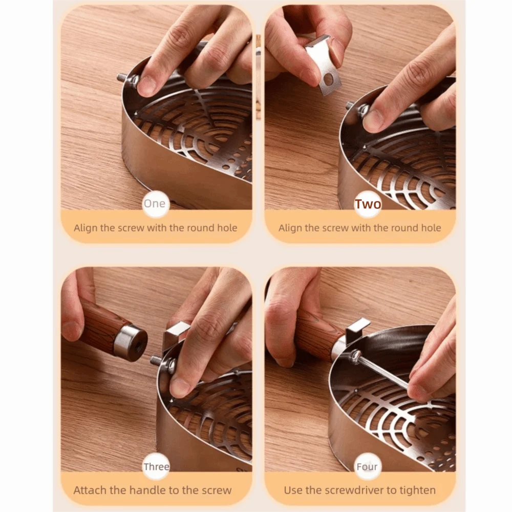 Pelle à litière pour chat en acier inoxydable avec manche bois ergonomique "Main Propre"