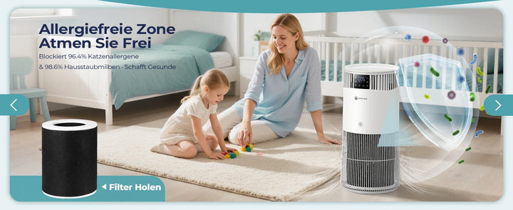 Purificateur d’air spécial animaux haute performance – Modèle "AirCare P2"